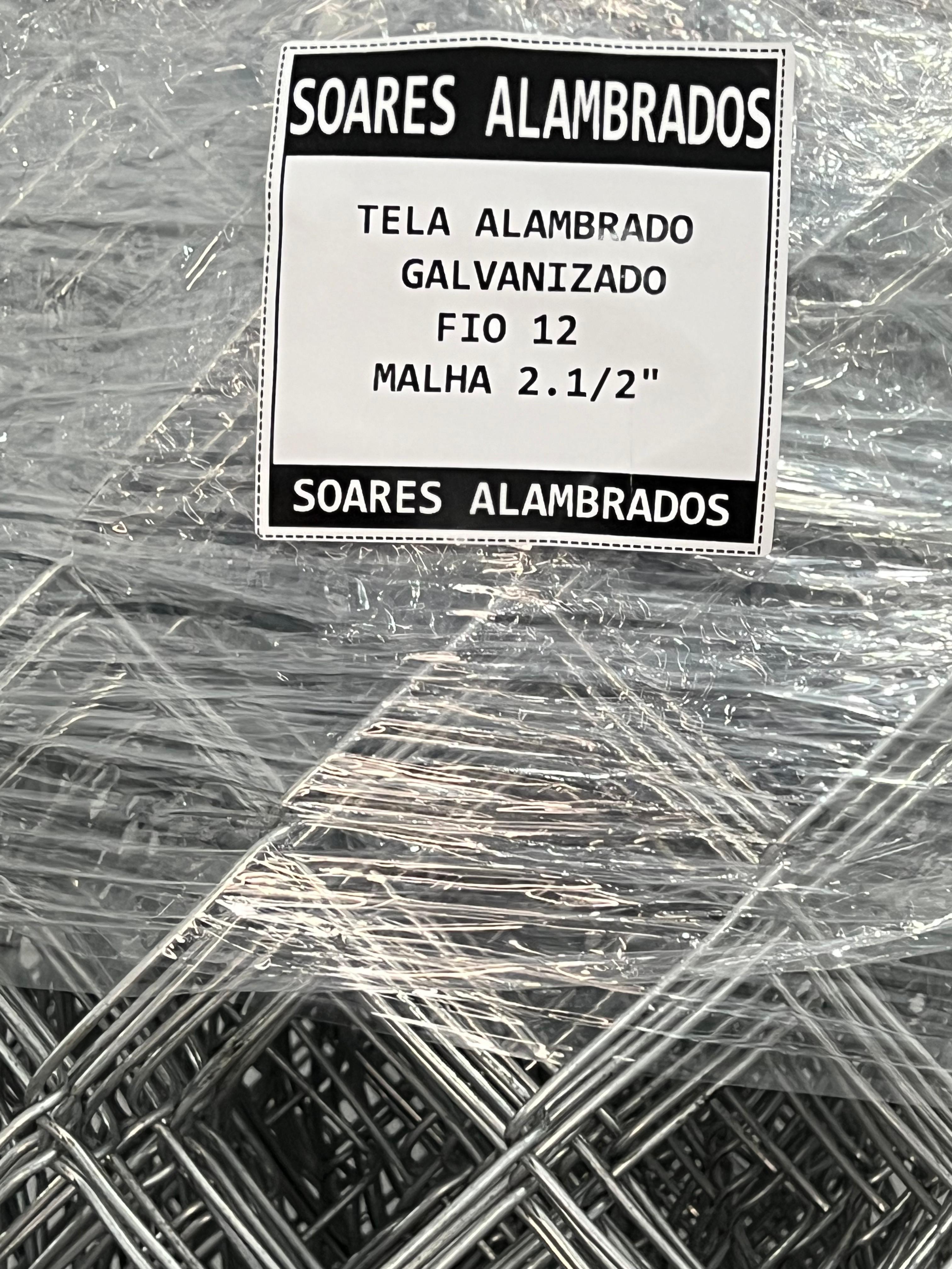 Tela Alambrado Galvanizada Fio 12 Malha 2